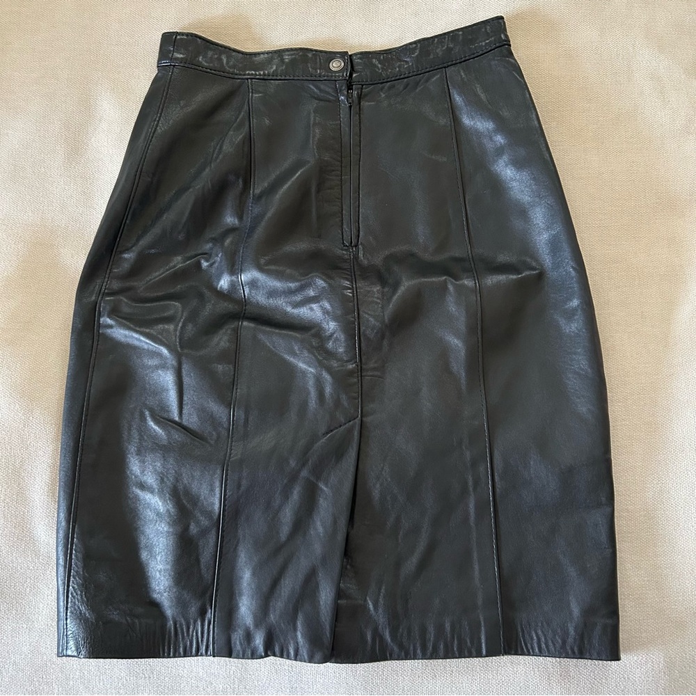 Vintage 1990's The Old Mill Genuine Leather Knee Length Skirt Womens Size 9